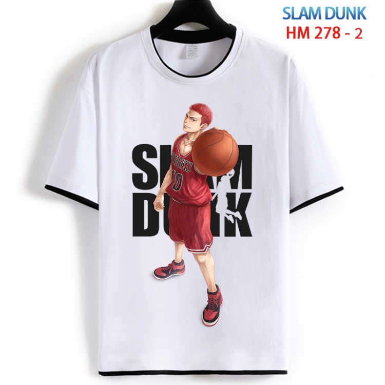 Slam Dunk Cotton crew neck black and white trim short-sleeved T-shirt from S to 4XL  HM 278 2
