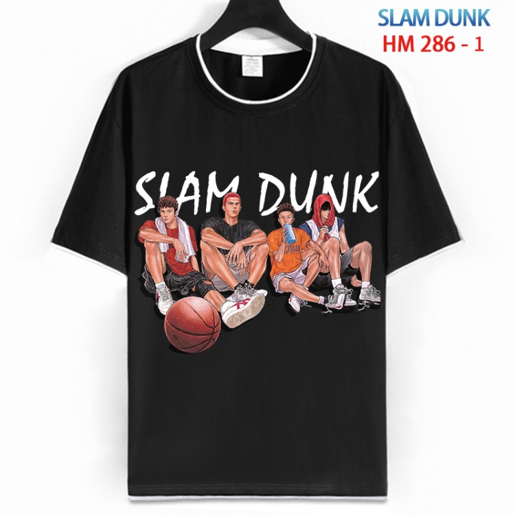 Slam Dunk Cotton crew neck black and white trim short-sleeved T-shirt from S to 4XL HM 286 1