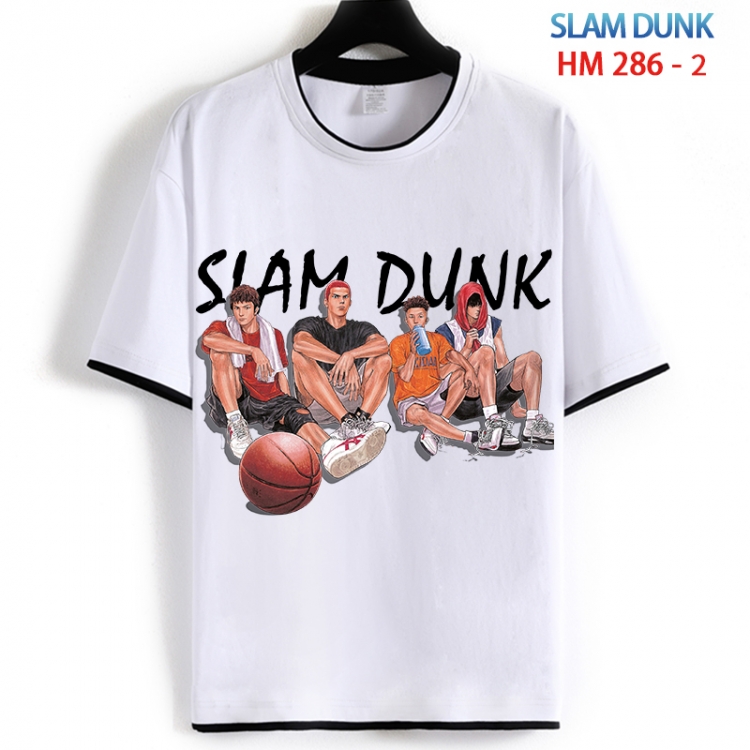 Slam Dunk Cotton crew neck black and white trim short-sleeved T-shirt from S to 4XL HM 286 2