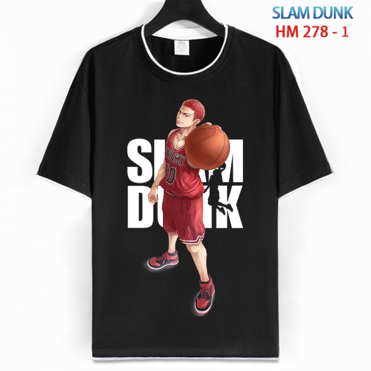 Slam Dunk Cotton crew neck black and white trim short-sleeved T-shirt from S to 4XL HM 278 1