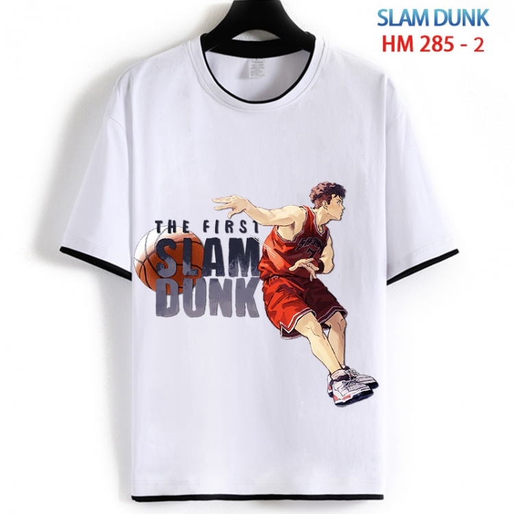 Slam Dunk Cotton crew neck black and white trim short-sleeved T-shirt from S to 4XL HM 285 2