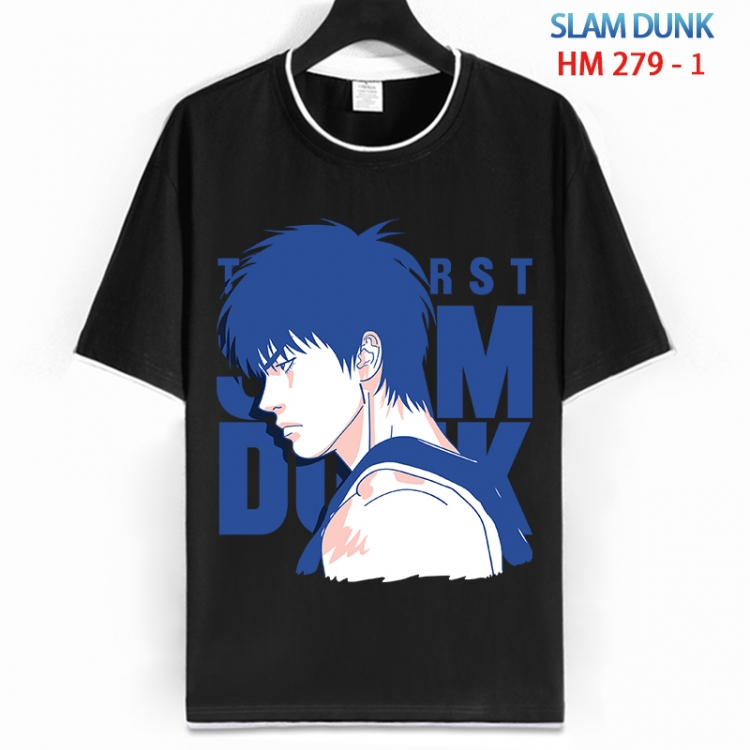 Slam Dunk Cotton crew neck black and white trim short-sleeved T-shirt from S to 4XL HM 279 1