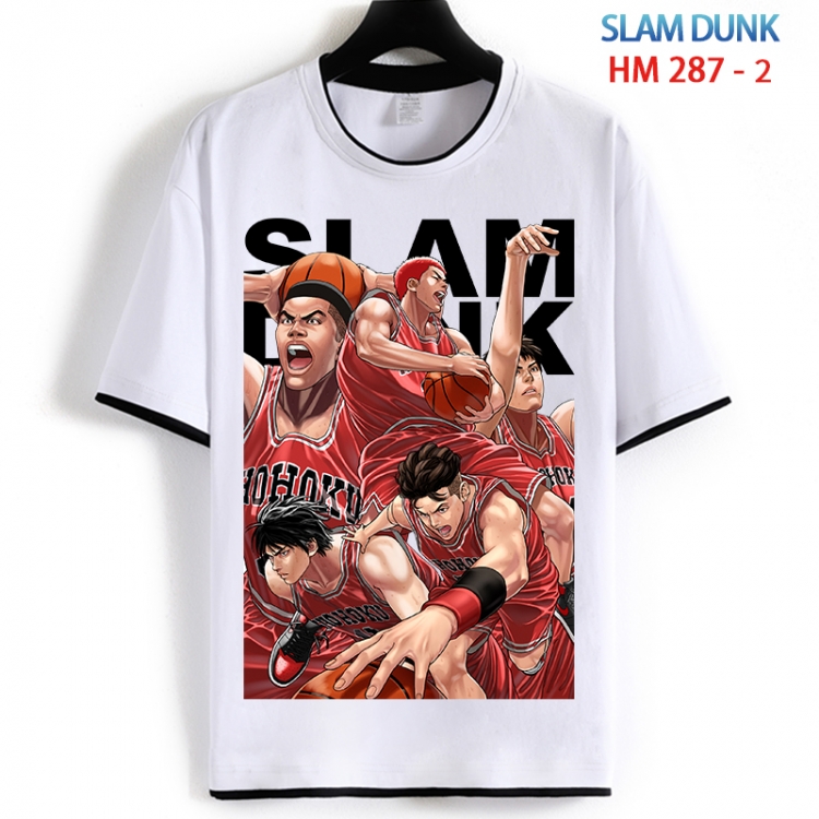 Slam Dunk Cotton crew neck black and white trim short-sleeved T-shirt from S to 4XL HM 287 2