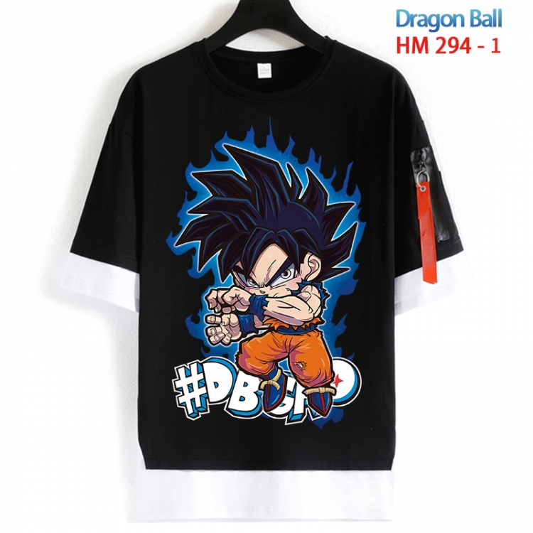 DRAGON BALL Cotton Crew Neck Fake Two-Piece Short Sleeve T-Shirt from S to 4XL  HM 294 1