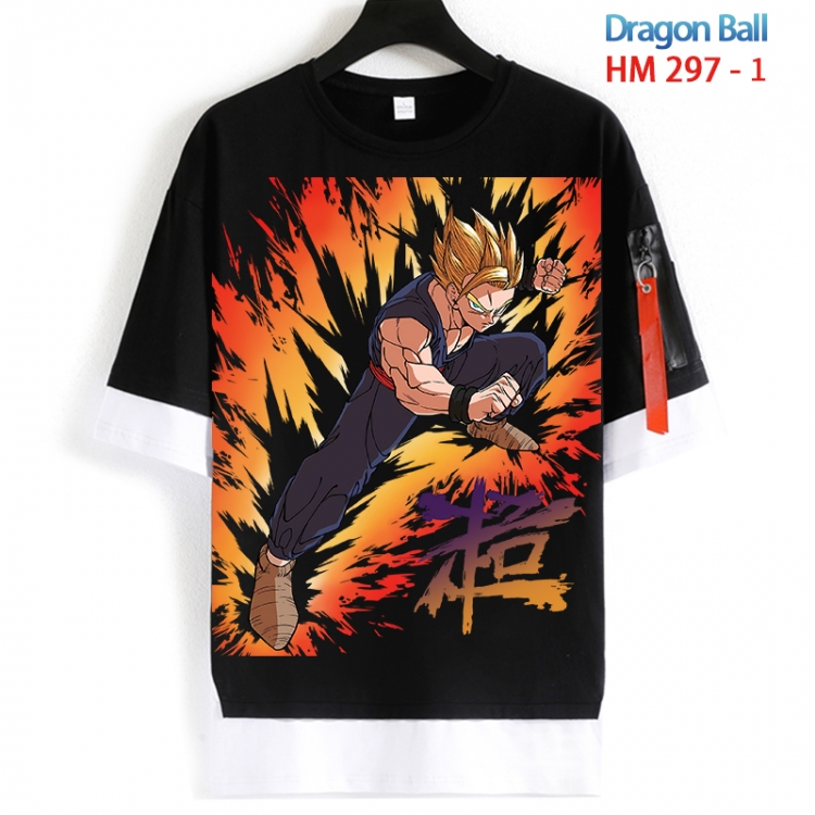 DRAGON BALL Cotton Crew Neck Fake Two-Piece Short Sleeve T-Shirt from S to 4XL HM 297 1