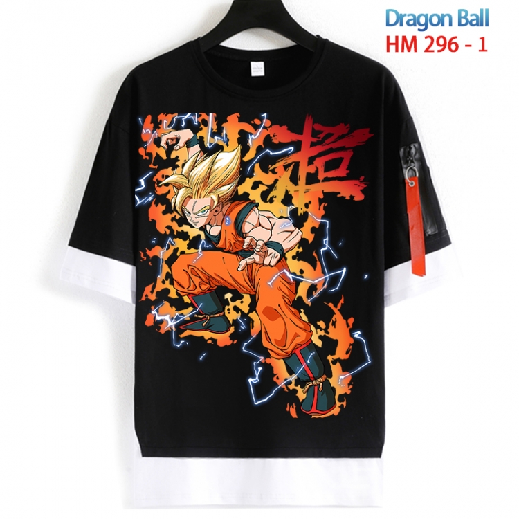 DRAGON BALL Cotton Crew Neck Fake Two-Piece Short Sleeve T-Shirt from S to 4XL HM 296 1