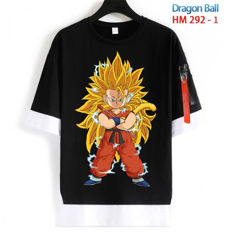 DRAGON BALL Cotton Crew Neck Fake Two-Piece Short Sleeve T-Shirt from S to 4XL HM 292 1