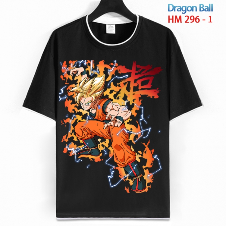 DRAGON BALL Cotton crew neck black and white trim short-sleeved T-shirt from S to 4XL HM 296 1