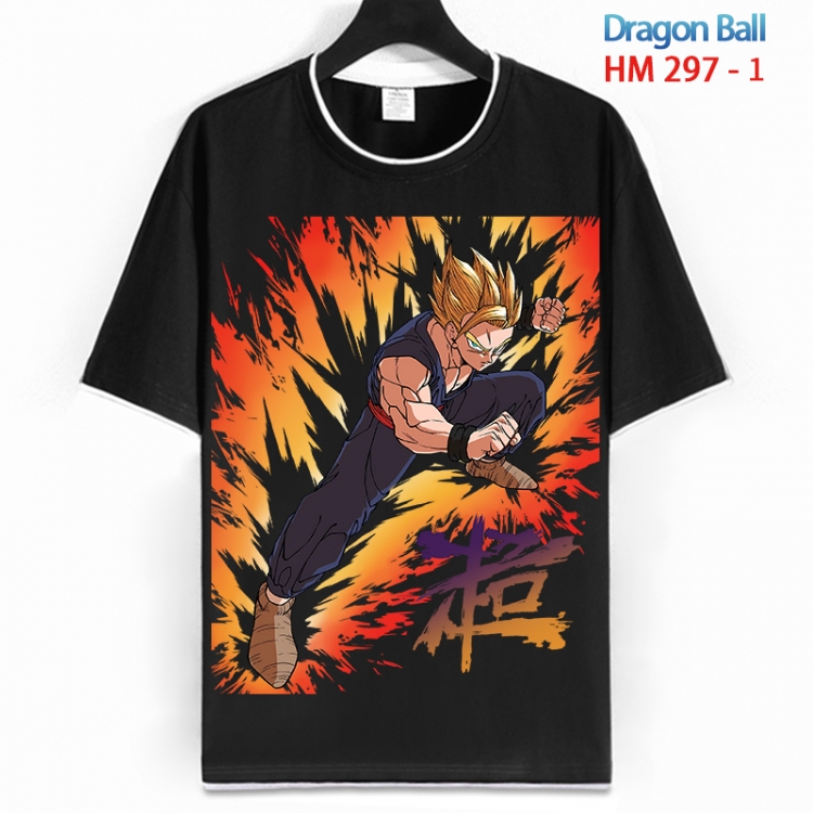 DRAGON BALL Cotton crew neck black and white trim short-sleeved T-shirt from S to 4XL  HM 297 1