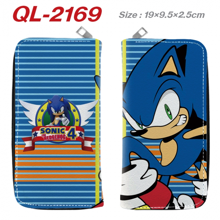 Sonic the Hedgehog Animation perimeter long zipper wallet 19.5x9.5x2.5cm  QL-2169A