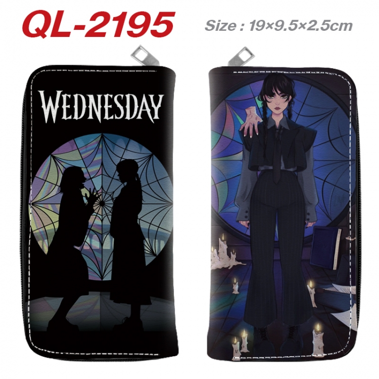 The Addams Family Animation perimeter long zipper wallet 19.5x9.5x2.5cm QL-2195A