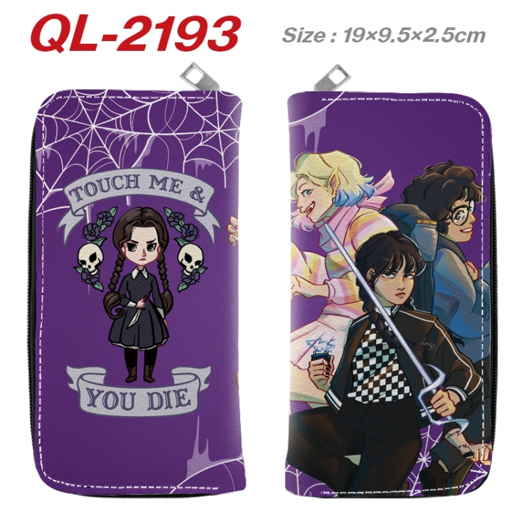 The Addams Family Animation perimeter long zipper wallet 19.5x9.5x2.5cm  QL-2193A