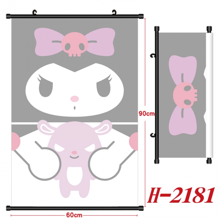 sanrio Anime Black Plastic Rod Canvas Painting Wall Scroll 60X90CM H-2181A