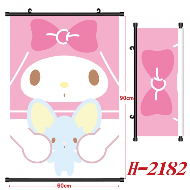 sanrio Anime Black Plastic Rod Canvas Painting Wall Scroll 60X90CM  H-2182A