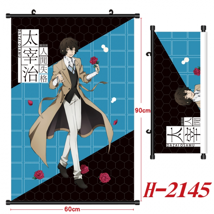 Bungo Stray Dogs Anime Black Plastic Rod Canvas Painting Wall Scroll 60X90CM  H-2145A