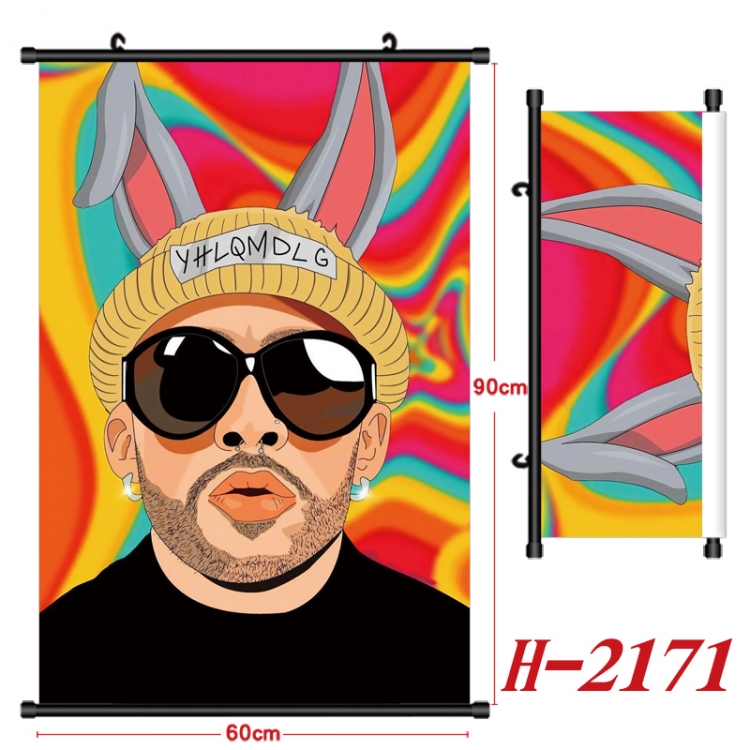 bad bunny Anime Black Plastic Rod Canvas Painting Wall Scroll 60X90CM  H-2171A