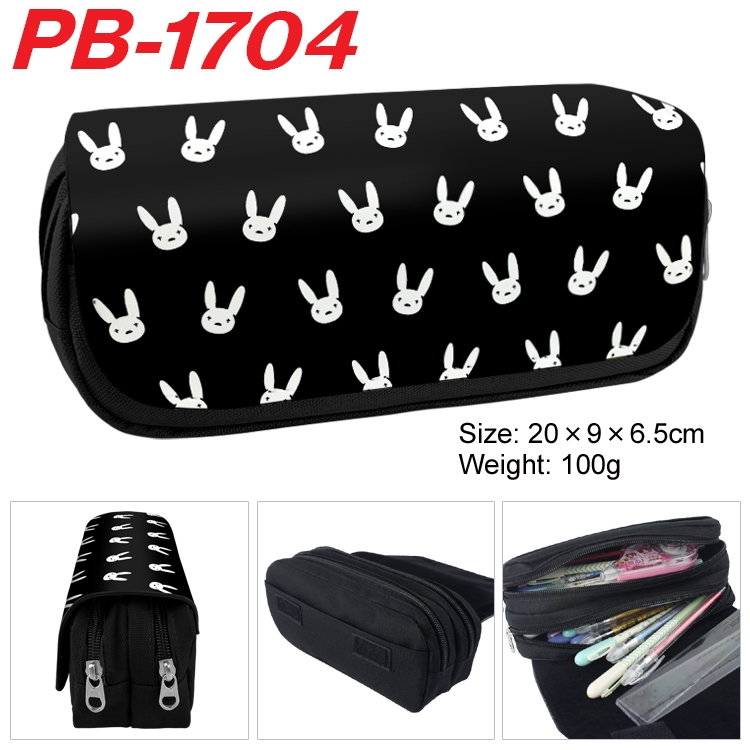 bad bunny Anime double-layer pu leather printing pencil case 20×9×6.5cm PB-1704