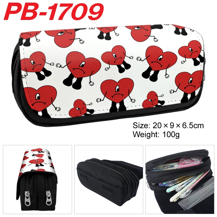 bad bunny Anime double-layer pu leather printing pencil case 20×9×6.5cm PB-1709