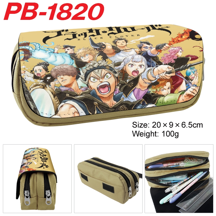 Black Clover Anime double-layer pu leather printing pencil case 20×9×6.5cm PB-1820