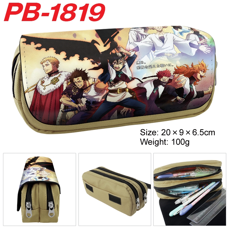 Black Clover Anime double-layer pu leather printing pencil case 20×9×6.5cm  PB-1819