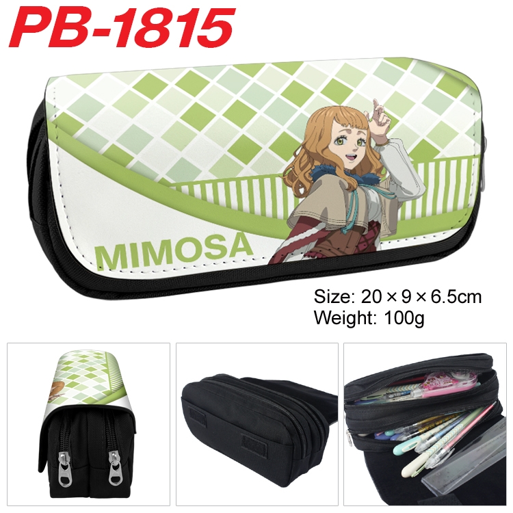 Black Clover Anime double-layer pu leather printing pencil case 20×9×6.5cm PB-1815