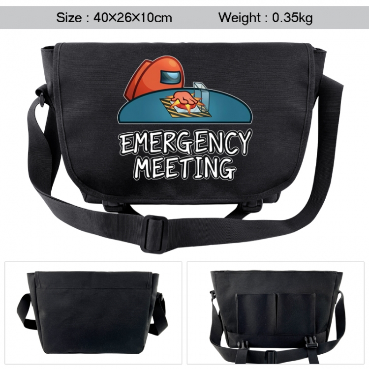 Among us Anime black double button waterproof single shoulder crossbody bag 40x26x10cm 0.35kg