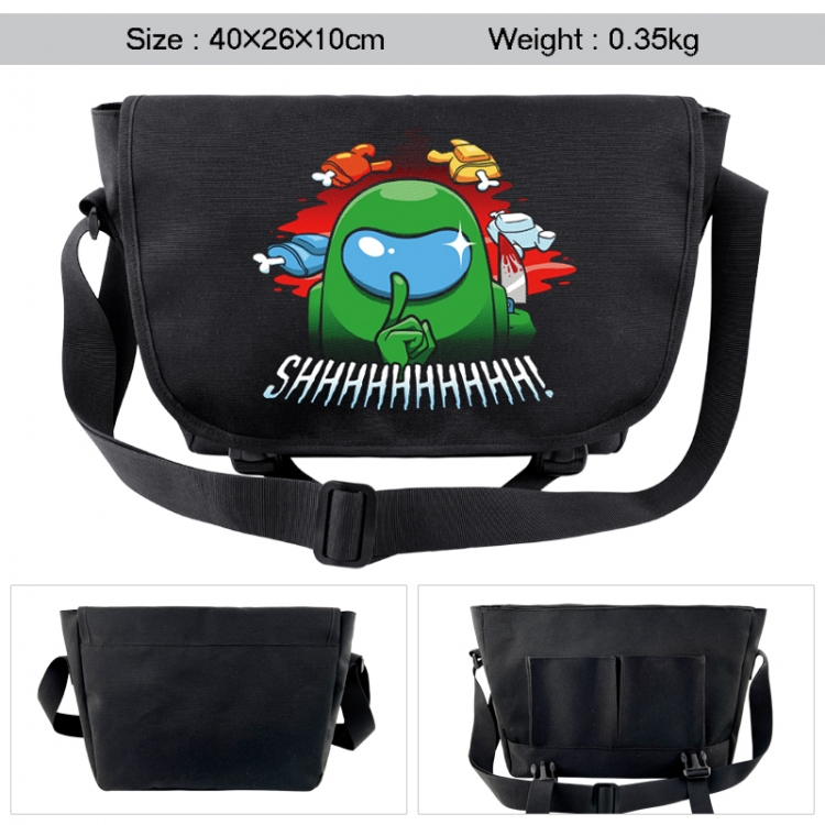 Among us Anime black double button waterproof single shoulder crossbody bag 40x26x10cm 0.35kg