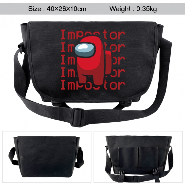 Among us Anime black double button waterproof single shoulder crossbody bag 40x26x10cm 0.35kg