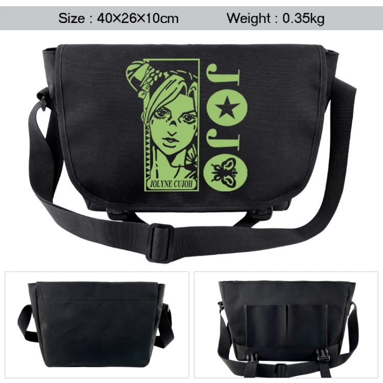 JoJos Bizarre Adventure Anime black double button waterproof single shoulder crossbody bag 40x26x10cm 0.35kg