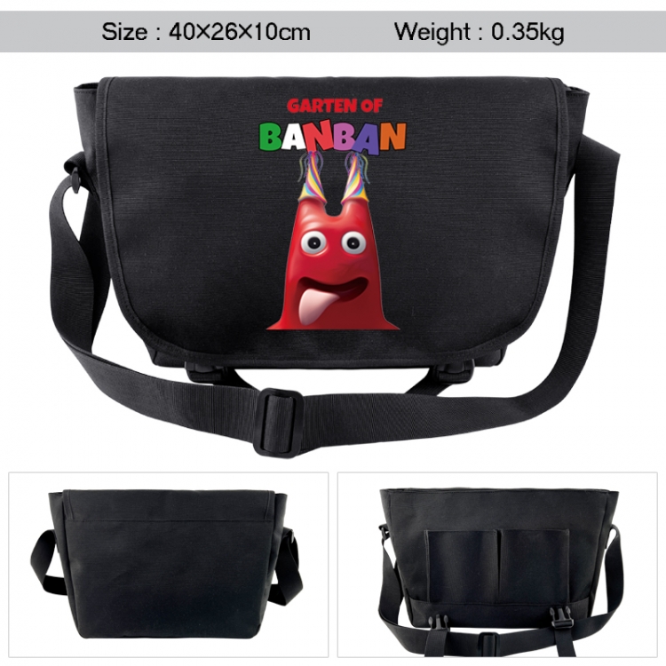 Garten of Banban Anime black double button waterproof single shoulder crossbody bag 40x26x10cm 0.35kg