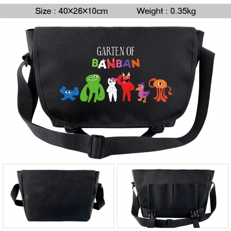 Garten of Banban Anime black double button waterproof single shoulder crossbody bag 40x26x10cm 0.35kg