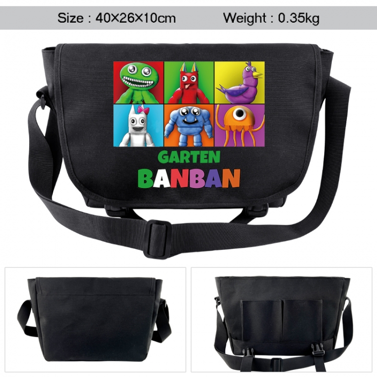 Garten of Banban Anime black double button waterproof single shoulder crossbody bag 40x26x10cm 0.35kg