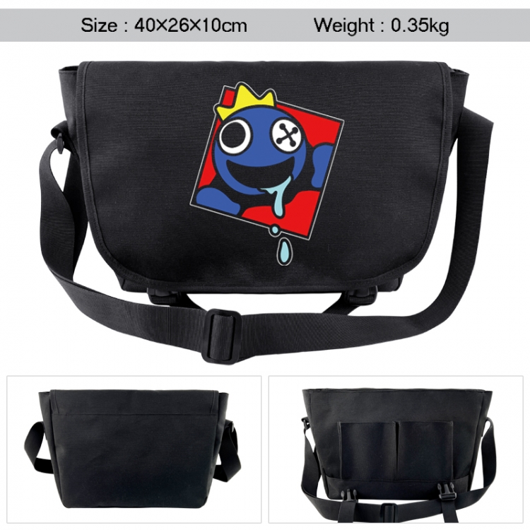 Rainbow Friend Anime black double button waterproof single shoulder crossbody bag 40x26x10cm 0.35kg