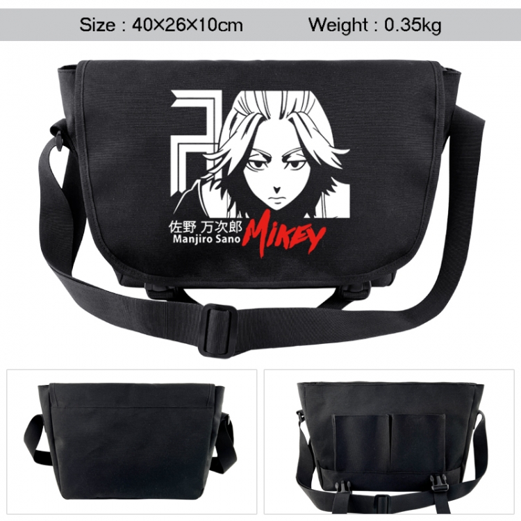 Tokyo Revengers Anime black double button waterproof single shoulder crossbody bag 40x26x10cm 0.35kg