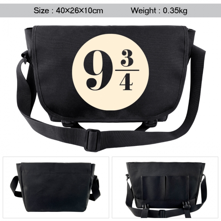 Harry Potter Anime black double button waterproof single shoulder crossbody bag 40x26x10cm 0.35kg