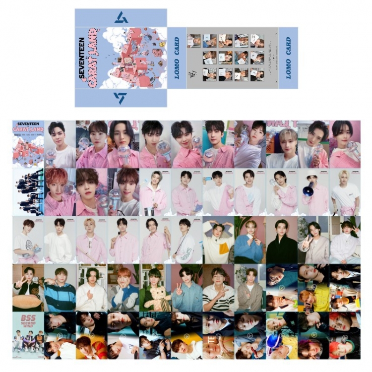 seventeen  South Korean celebrity peripheral random card photo card a set of 55 price for 5 pcs