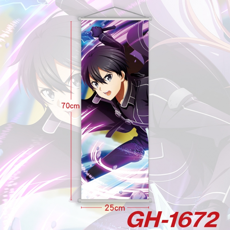 Sword Art Online Plastic Rod Cloth Small Hanging Canvas Painting Wall Scroll 25x70cm price for 5 pcs GH-1672A