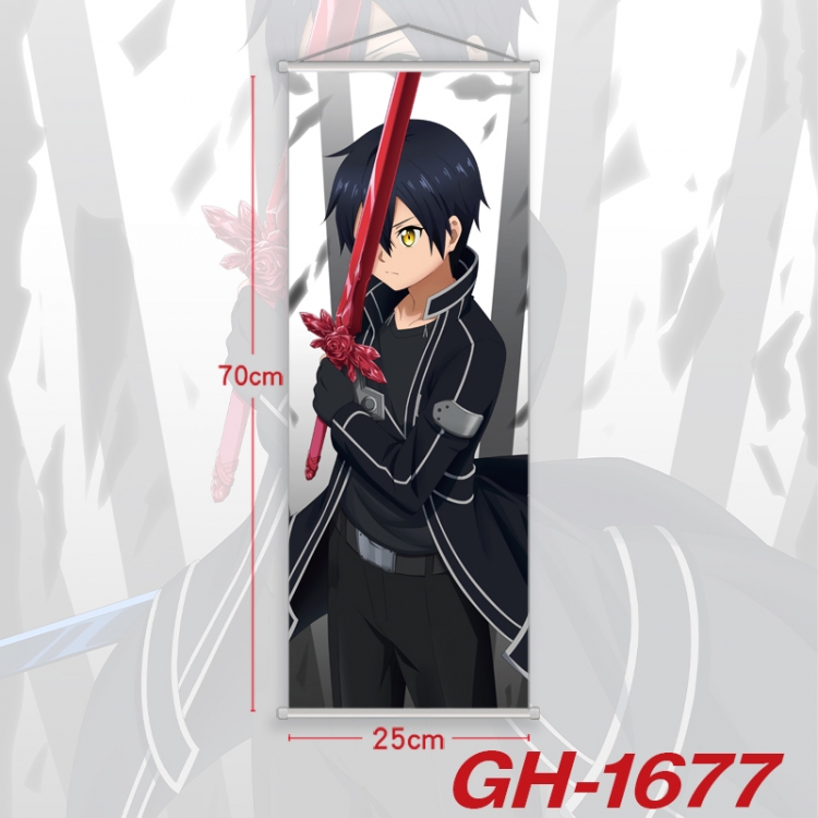 Sword Art Online Plastic Rod Cloth Small Hanging Canvas Painting Wall Scroll 25x70cm price for 5 pcs GH-1677A