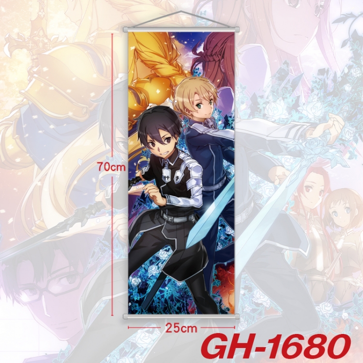 Sword Art Online Plastic Rod Cloth Small Hanging Canvas Painting Wall Scroll 25x70cm price for 5 pcs GH-1680A