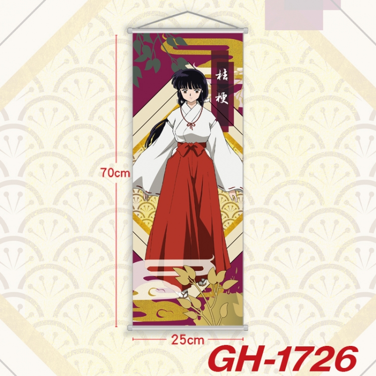 Inuyasha Plastic Rod Cloth Small Hanging Canvas Painting Wall Scroll 25x70cm price for 5 pcs GH-1726A