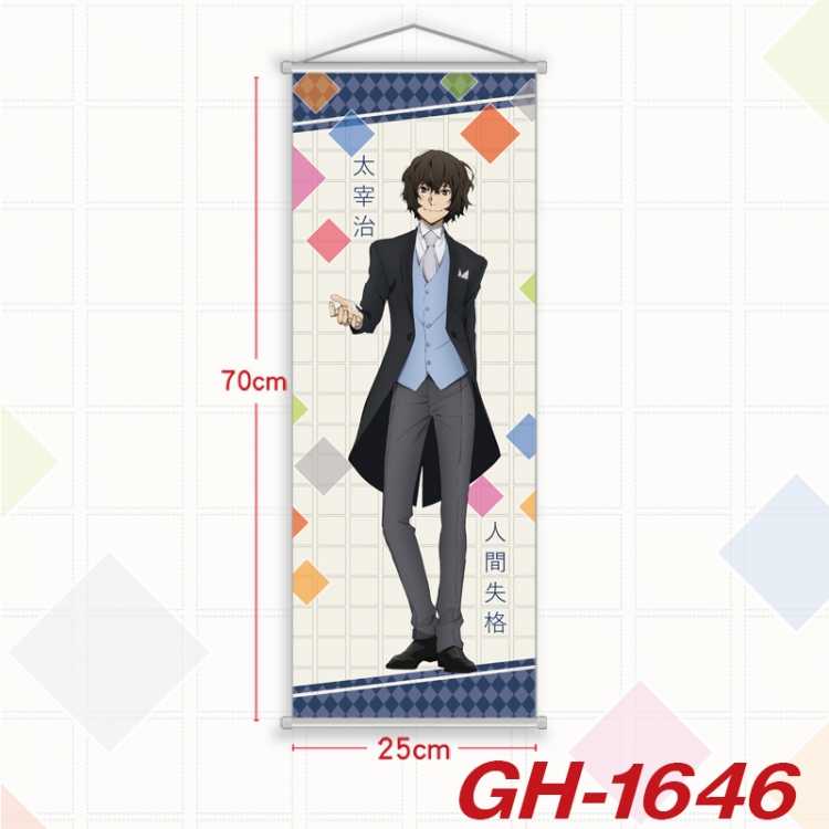 Bungo Stray Dogs Plastic Rod Cloth Small Hanging Canvas Painting Wall Scroll 25x70cm price for 5 pcs  GH-1646A