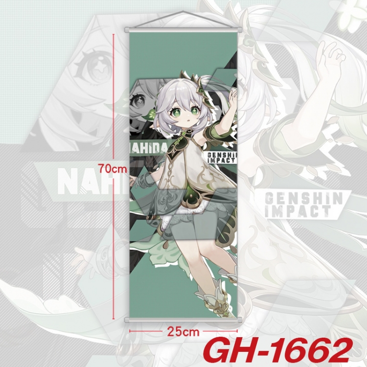 Genshin Impact Plastic Rod Cloth Small Hanging Canvas Painting Wall Scroll 25x70cm price for 5 pcs GH-1662A