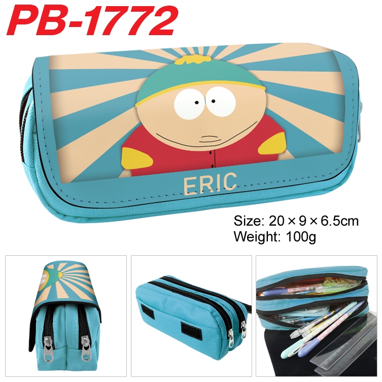 South Park Anime double-layer pu leather printing pencil case 20×9×6.5cm PB-1772