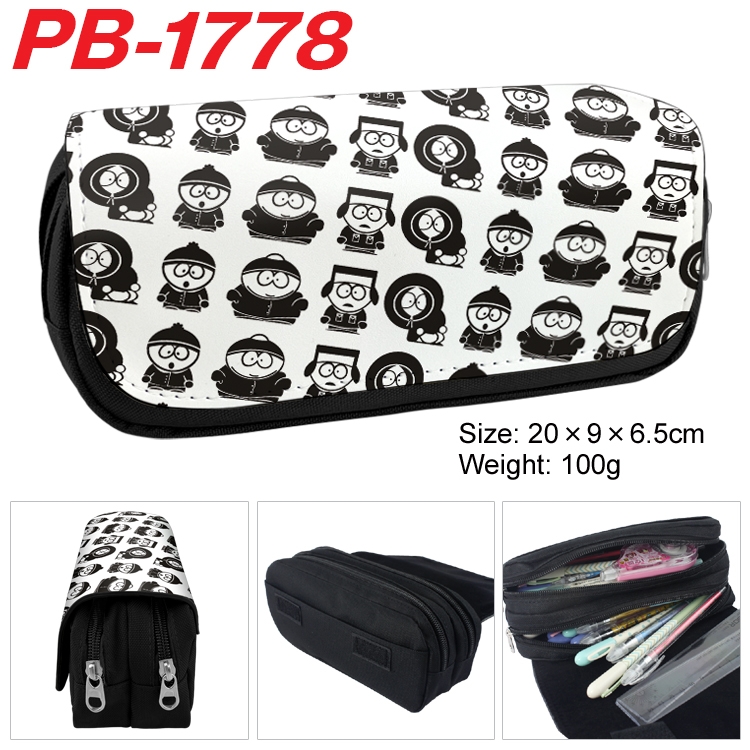 South Park Anime double-layer pu leather printing pencil case 20×9×6.5cm PB-1778