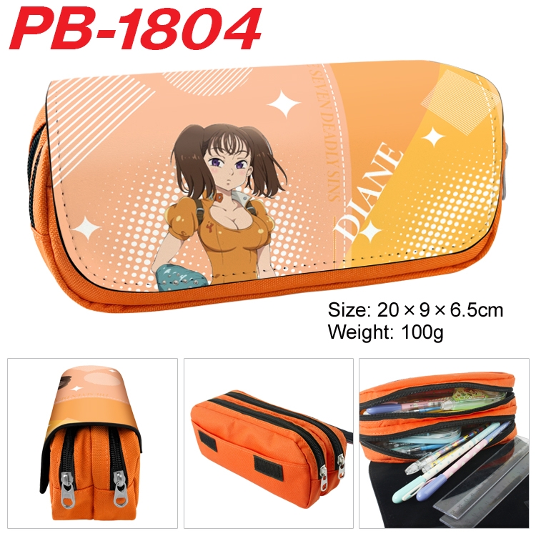 The Seven Deadly Sins Anime double-layer pu leather printing pencil case 20×9×6.5cm  PB-1804