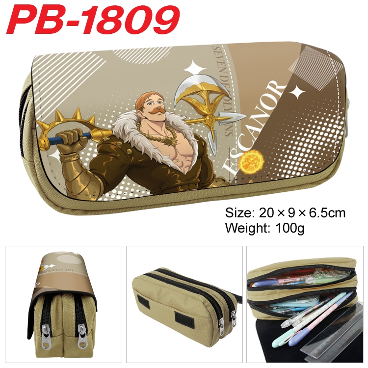 The Seven Deadly Sins Anime double-layer pu leather printing pencil case 20×9×6.5cm PB-1809