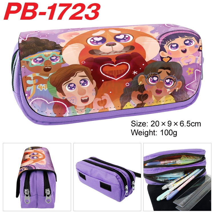 Turning Red Anime double-layer pu leather printing pencil case 20×9×6.5cm  PB-1723