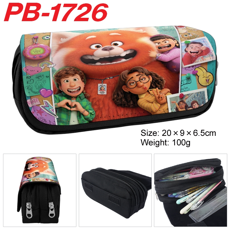 Turning Red Anime double-layer pu leather printing pencil case 20×9×6.5cm PB-1726