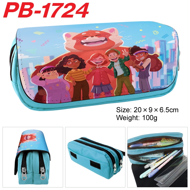 Turning Red Anime double-layer pu leather printing pencil case 20×9×6.5cm  PB-1724