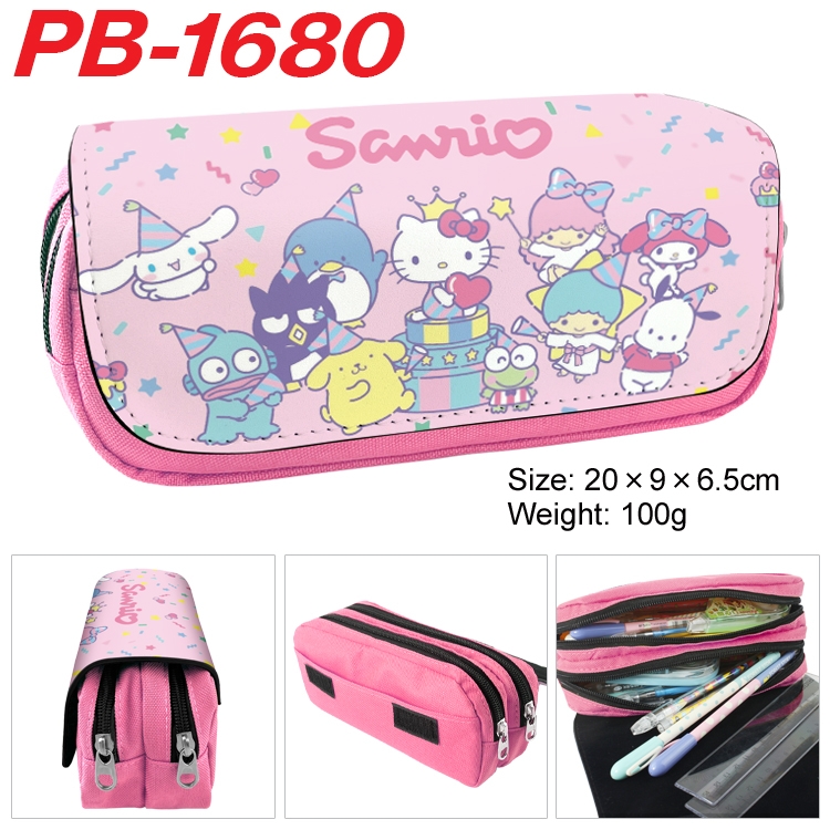 sanrio Anime double-layer pu leather printing pencil case 20×9×6.5cm  PB-1680